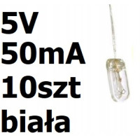 Żarówka miniaturowa biała 3x7mm 5V 50mA 10szt