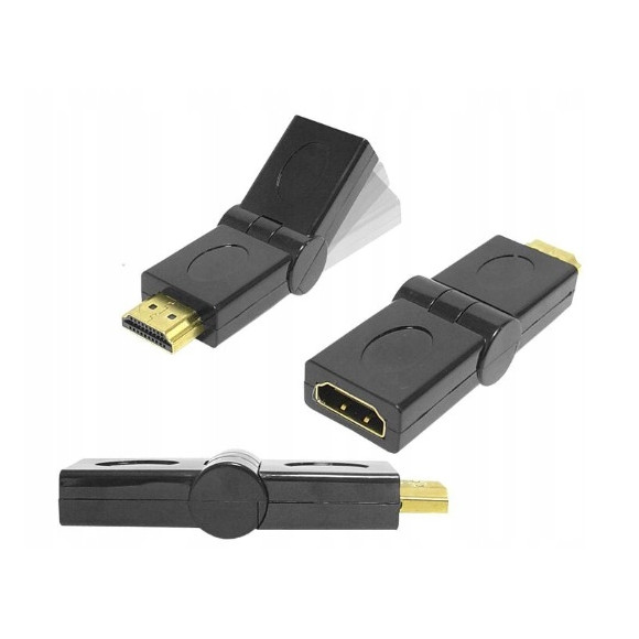 Przejściówka wtyk HDMI - gniazdo HDMI łamane