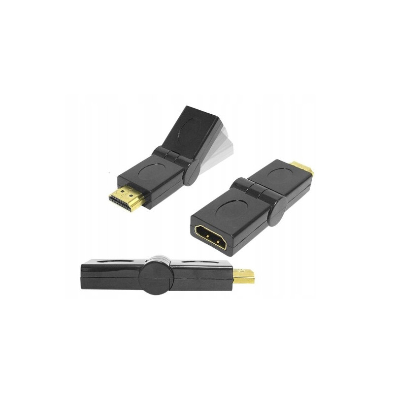 Przejściówka wtyk HDMI - gniazdo HDMI łamane