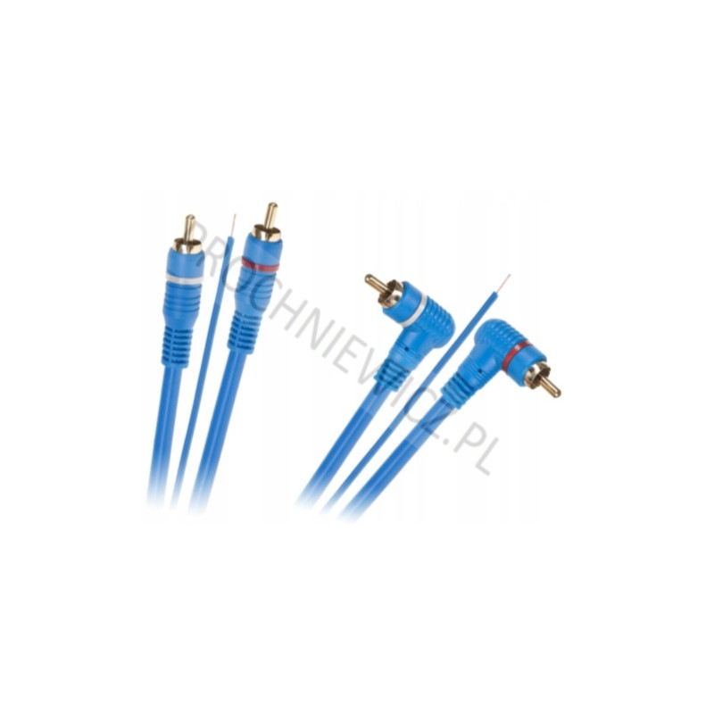 Kabel 2x RCA - 2x RCA + żyła 5m kątowo-prosty