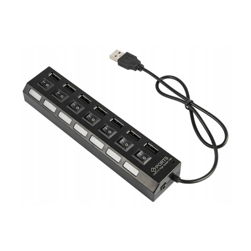 Rozgałęźnik USB HUB z włącznikami 7 Portów