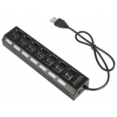 Rozgałęźnik USB HUB z włącznikami 7 Portów