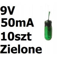 Żarówka miniaturowa zielona 3x7mm 9V 50mA 10szt