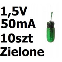 Żarówka miniaturowa zielona 3x7mm 1,5V 50mA 10szt