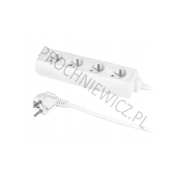 Przedłużacz 4gn. bez wł. 3x1mm 3m 10A/230V