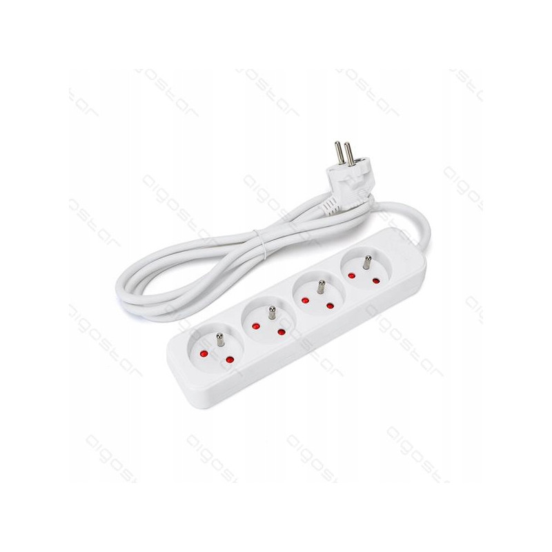 Przedłużacz 4gn. bez wł. 3x1mm 3m 10A/230V