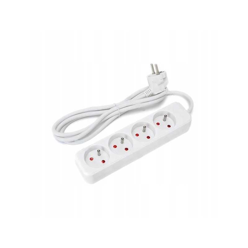 Przedłużacz 4gn. bez wł. 3x1mm 3m 10A/230V