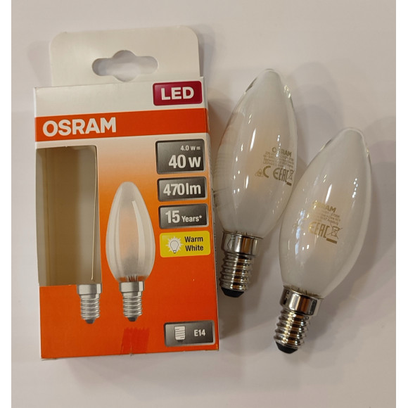 Żarówka świeczka LED E14 Osram 4W=40W 2szt