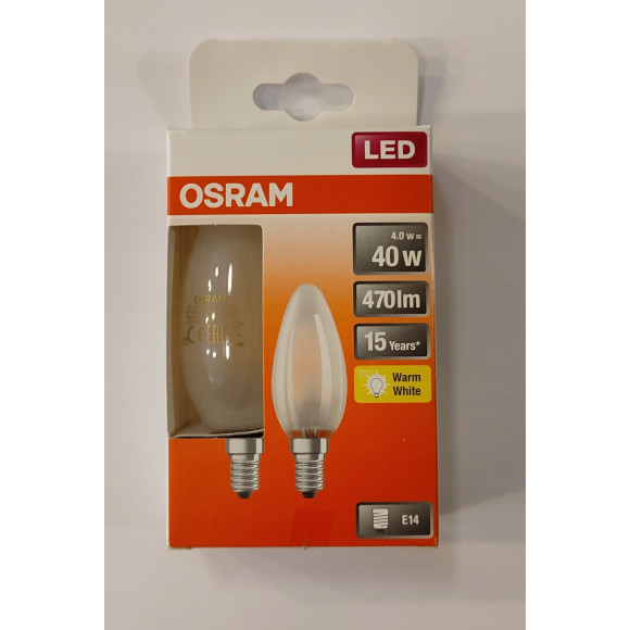 Żarówka świeczka LED E14 Osram 4W=40W 2szt