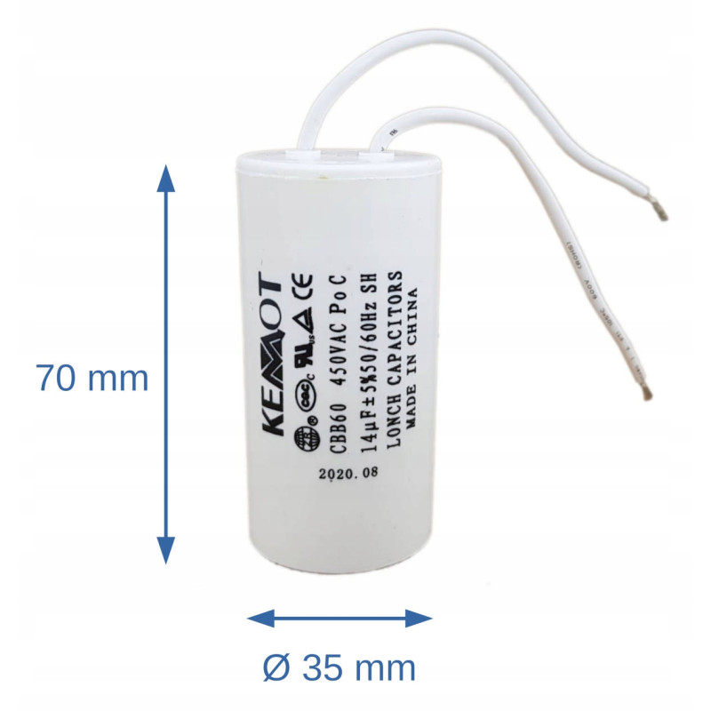 Kondensator 14uF 450V do silników jednofazowych