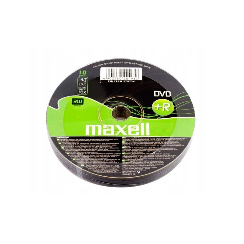 Płyta DVD+R 4,7GB x16 speed Maxell 10szt