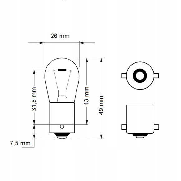 Żarówki białe Narva P21W 24V 21W BA15s 10szt