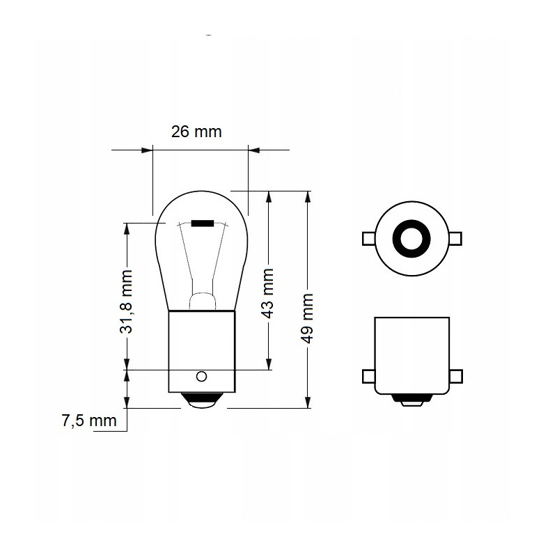 Żarówki białe Narva P21W 24V 21W BA15s 10szt