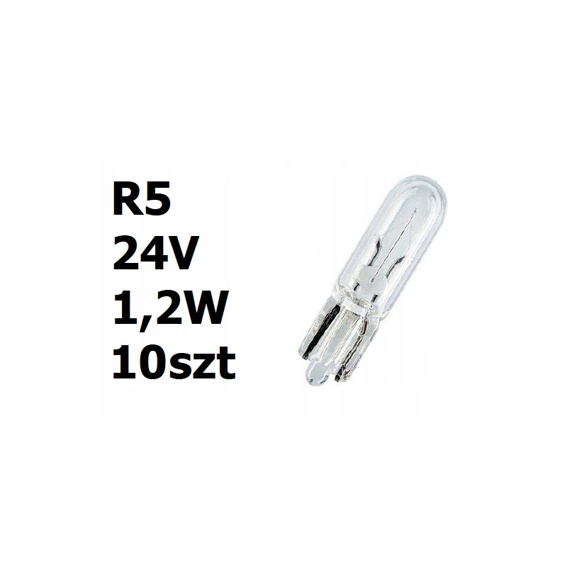 Żarówka całoszklana biała R5 24V 1,2W 10szt