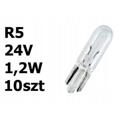 Żarówka całoszklana biała R5 24V 1,2W 10szt