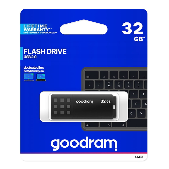 Pendrive GOODRAM UME2 32GB USB 2.0 czarny/biały