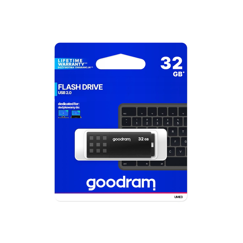 Pendrive GOODRAM UME2 32GB USB 2.0 czarny/biały