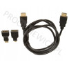 Kabel HDMI na HDMI/Mini HDMI/Micro HDMI 1,5m