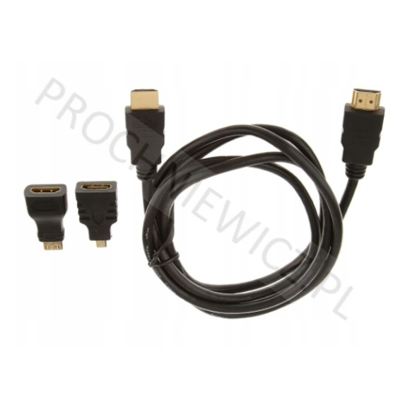 Kabel HDMI na HDMI/Mini HDMI/Micro HDMI 1,5m