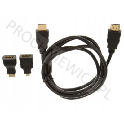 Kabel HDMI na HDMI/Mini HDMI/Micro HDMI 1,5m